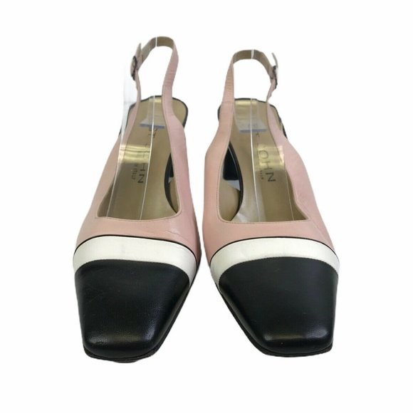St.John Color Block Slingback Square Toe Heels - Picture 2 of 10